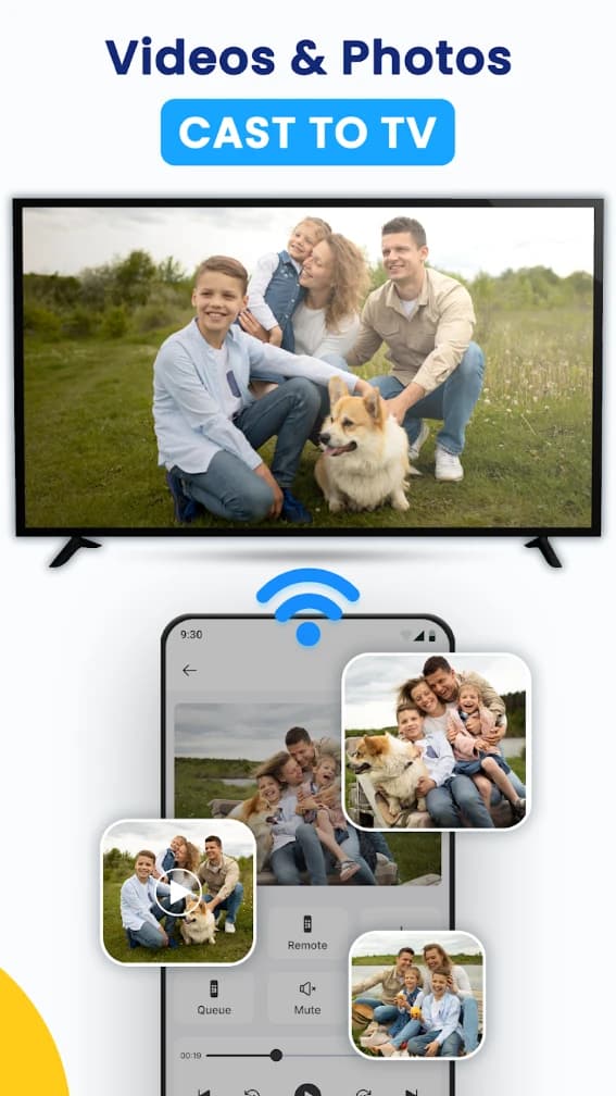 Family enjoying content on TV